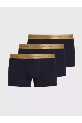 Tommy Hilfiger 3p TRUNK METALLIC WB  UM0UM03411-0TU, Σετ 3 Μπόξερ με μεταλλιζέ λογότυπο σε συσκευασία Δώρου, ΜΠΛΕ ΣΚΟΥΡΟ